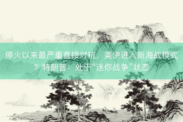 停火以来最严重直接对抗，美伊进入新海战模式？特朗普：处于“迷你战争”状态