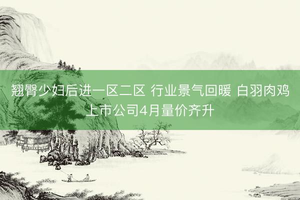 翘臀少妇后进一区二区 行业景气回暖 白羽肉鸡上市公司4月量价齐升