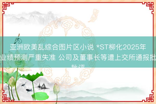 亚洲欧美乱综合图片区小说 *ST柳化2025年度业绩预测严重失准 公司及董事长等遭上交所通报批评