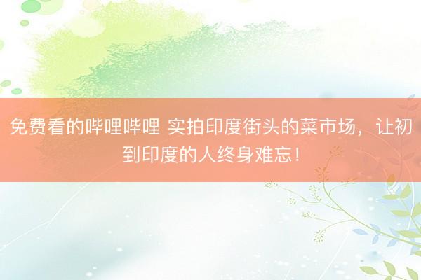 免费看的哔哩哔哩 实拍印度街头的菜市场，让初到印度的人终身难忘！