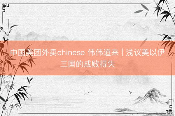 中国美团外卖chinese 伟伟道来 | 浅议美以伊三国的成败得失