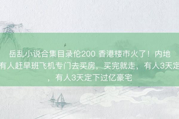 岳乱小说合集目录伦200 香港楼市火了！内地买家挤爆：有人赶早班飞机专门去买房，买完就走，有人3天定下过亿豪宅