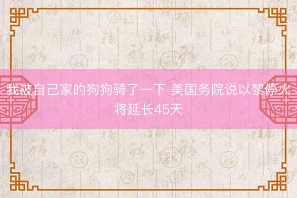 我被自己家的狗狗骑了一下 美国务院说以黎停火将延长45天