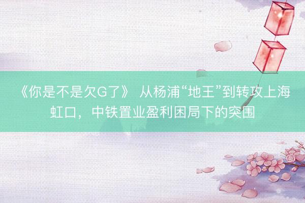 《你是不是欠G了》 从杨浦“地王”到转攻上海虹口，中铁置业盈利困局下的突围