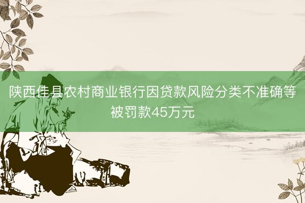 陕西佳县农村商业银行因贷款风险分类不准确等被罚款45万元