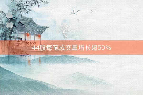 44股每笔成交量增长超50%