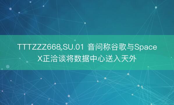 TTTZZZ668.SU.01 音问称谷歌与SpaceX正洽谈将数据中心送入天外