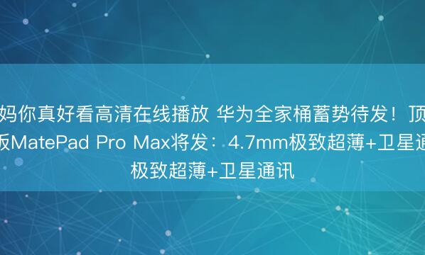 妈妈你真好看高清在线播放 华为全家桶蓄势待发！顶配平板MatePad Pro Max将发：4.7mm极致超薄+卫星通讯