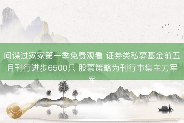 间谍过家家第一季免费观看 证券类私募基金前五月刊行进步6500只 股票策略为刊行市集主力军