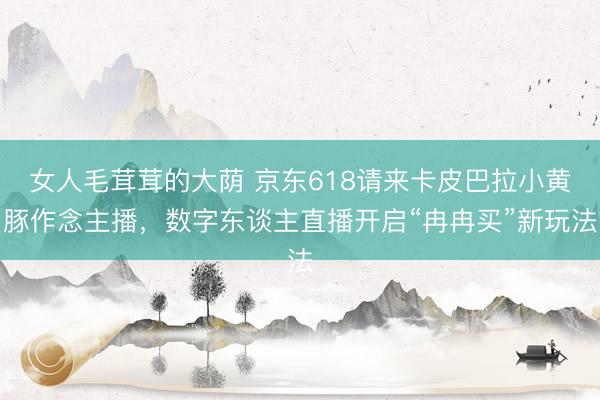 女人毛茸茸的大荫 京东618请来卡皮巴拉小黄豚作念主播,数字东谈主直播开启“冉冉买”新玩法