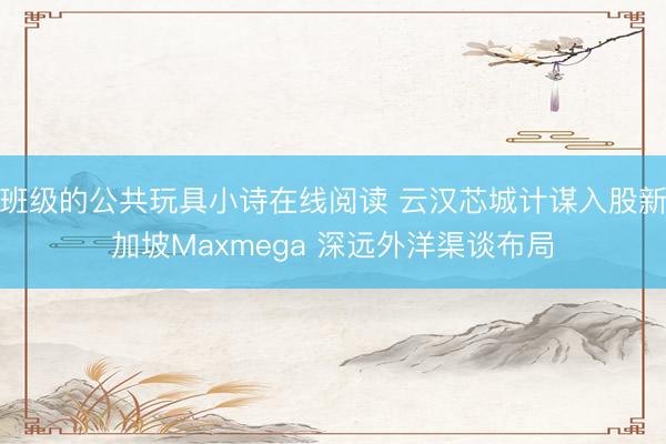 班级的公共玩具小诗在线阅读 云汉芯城计谋入股新加坡Maxmega 深远外洋渠谈布局
