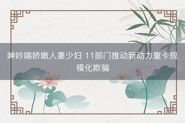 呻吟喘娇嫩人妻少妇 11部门推动新动力重卡规模化欺骗