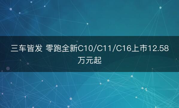 三车皆发 零跑全新C10/C11/C16上市12.58万元起