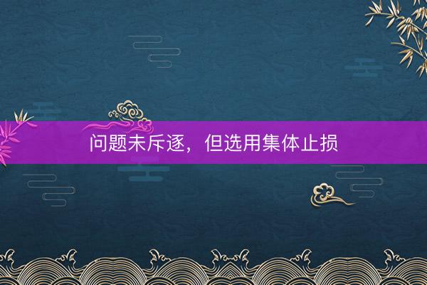 问题未斥逐，但选用集体止损